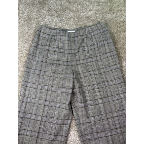 Talbots Trousers Wool Blend Plaid Lined Size 14 Stretch Straight Wide C216 - Picture 2 of 13